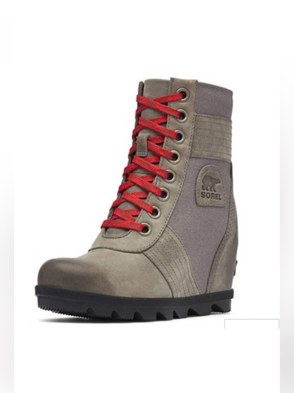 Sorel Lexie Wedge Ankle Boot in Quarry Leather